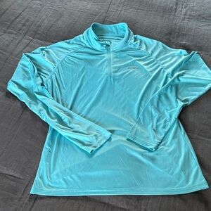 Women's Blue Long Sleeve Quarter Zip Sun Tee